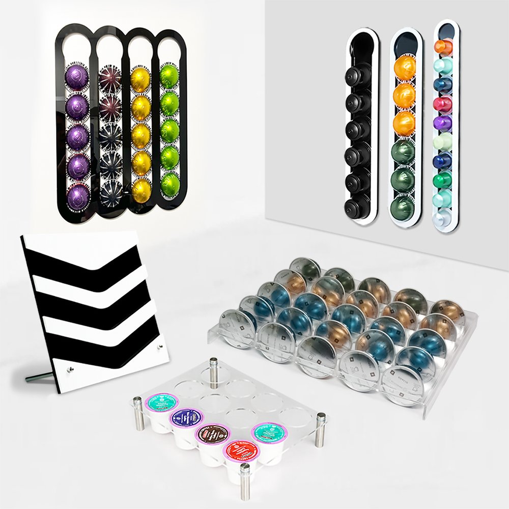 Coffee Equipment Rack - หลายประเภทแคปซูลกาแฟผู้ถือลิ้นชักถาดใช้งานร่วมกับ Nespresso/Vertuoline/Dolce Gusto/K-Cup Coffee Pods