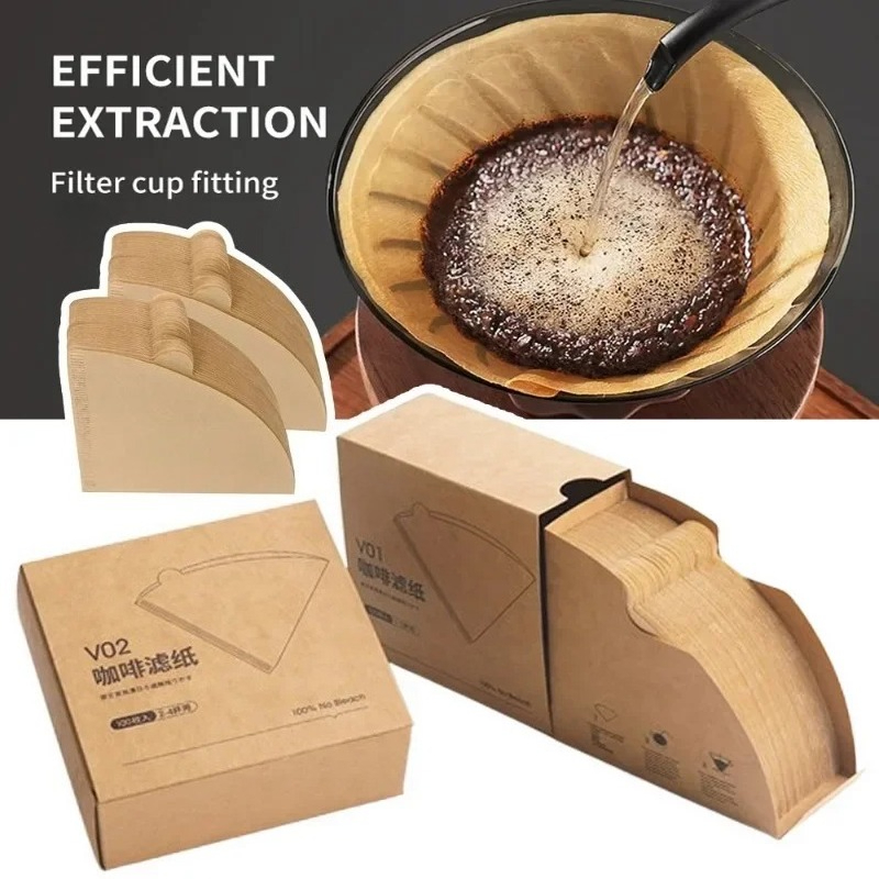 Coffee Vending Equipment - กระดาษกรองกาแฟแบบกรวย Wood Pulp 02 สำหรับ 2-4