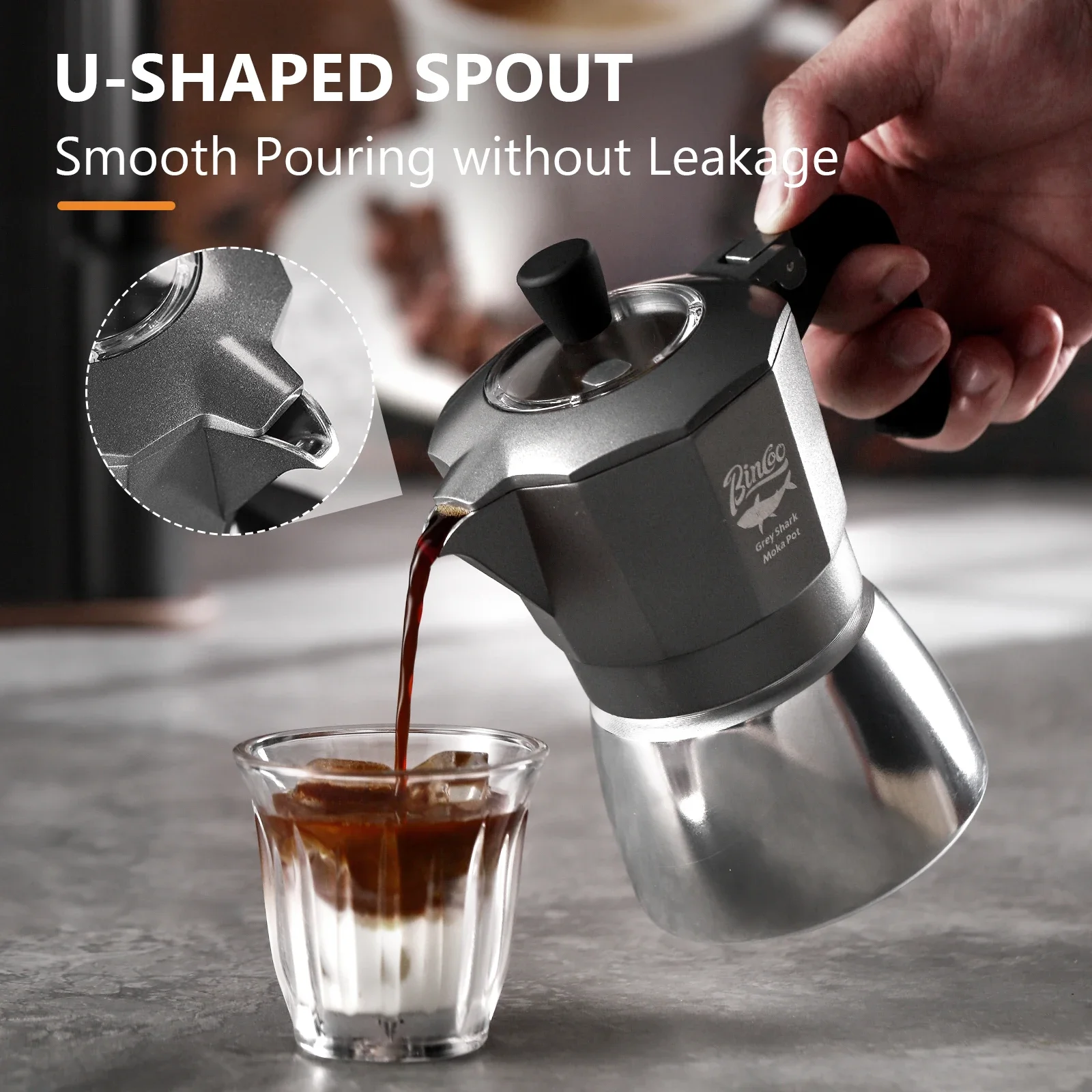 หม้อกาแฟโมก้าพอต Bincoo 2 ถ้วย - Coffee Equipment For Camping บทวิจารณ์และราคา