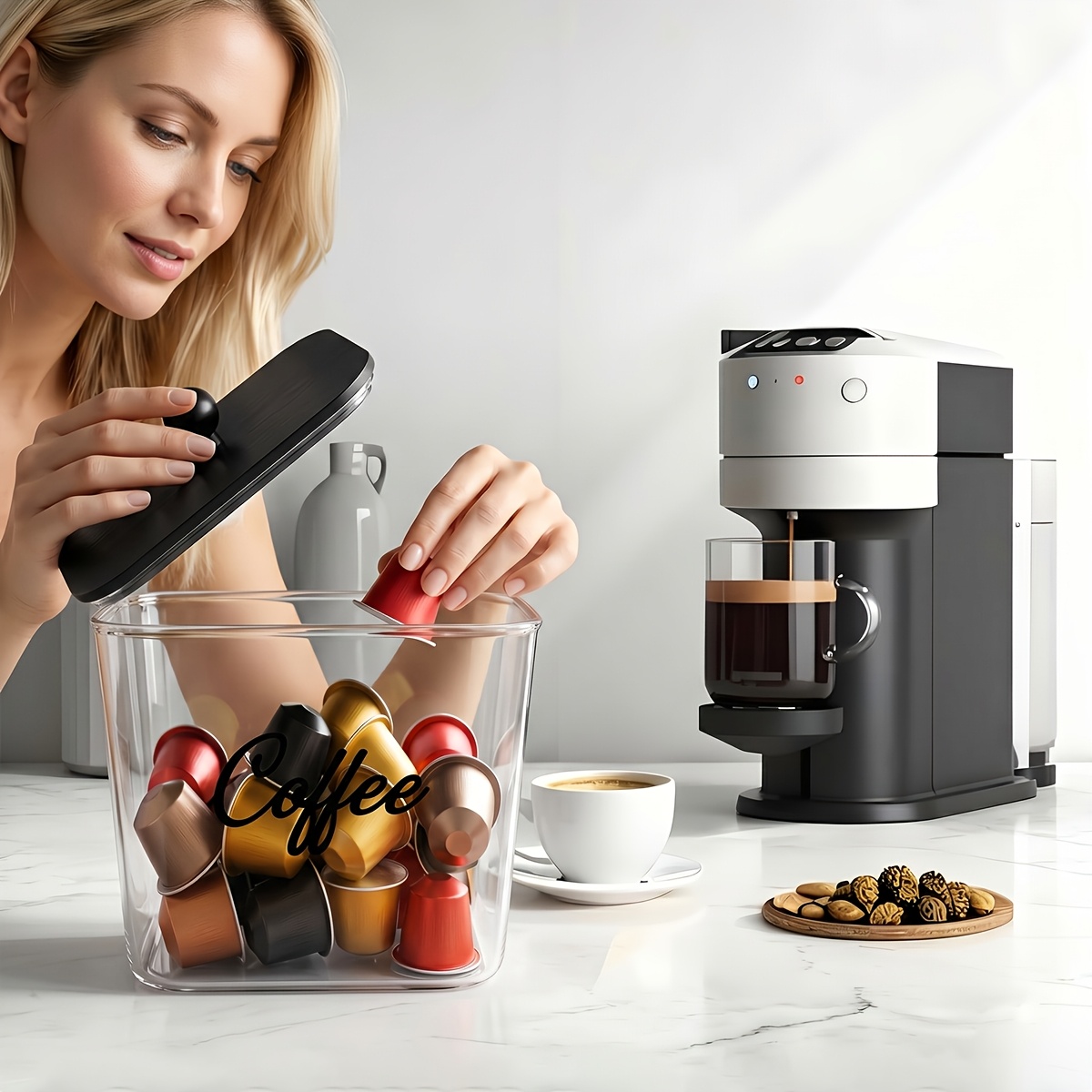ที่ใส่ฝักกาแฟพร้อมฝาปิด กล่องเ - Coffee Equipment Rack บทวิจารณ์และราคา