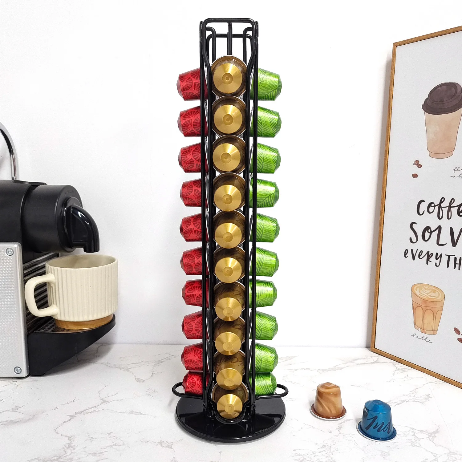1PC 40 แคปซูลกาแฟ Nespresso Co - Coffee Equipment Rack บทวิจารณ์และราคา