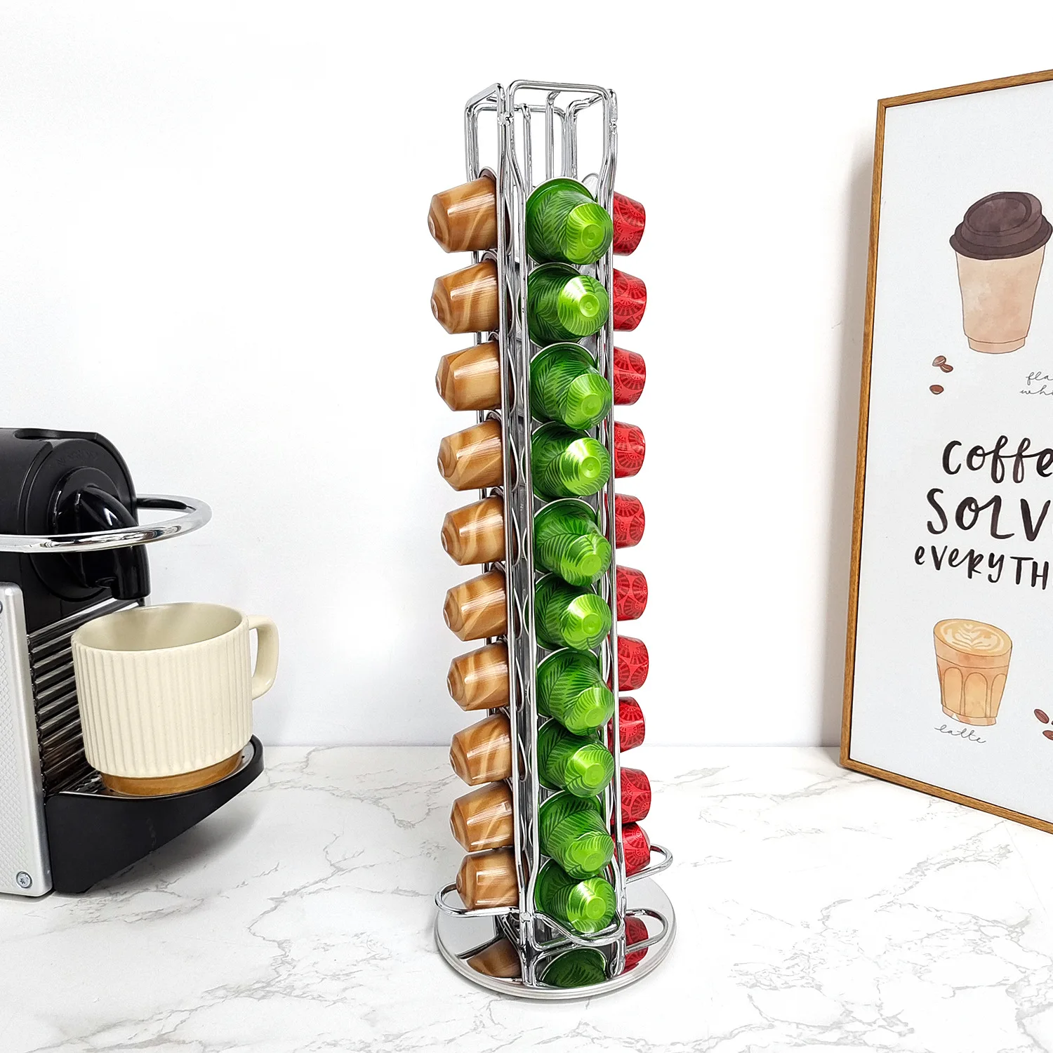 1PC 40 แคปซูลกาแฟ Nespresso Co - Coffee Equipment Rack บทวิจารณ์และราคา