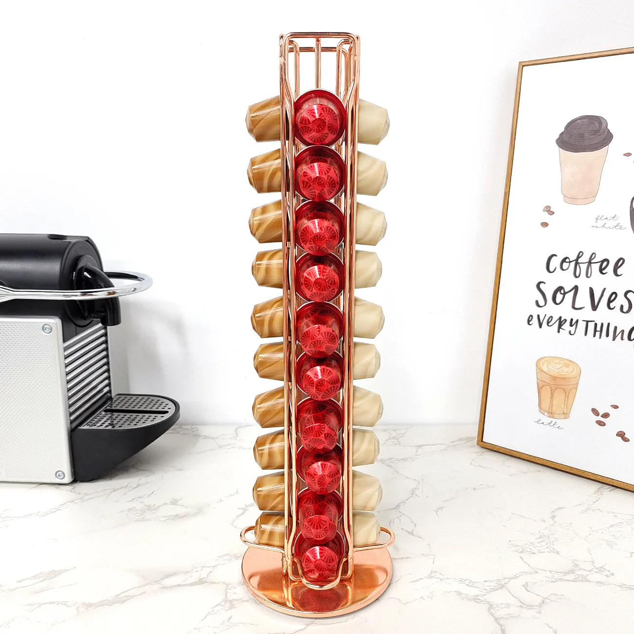 1PC 40 แคปซูลกาแฟ Nespresso Co - Coffee Equipment Rack บทวิจารณ์และราคา